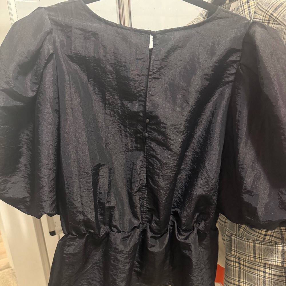 H&M Black Satin Blouse